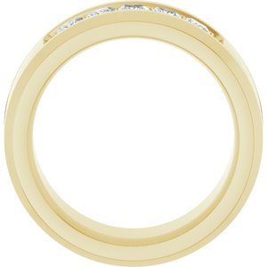 14K Yellow Gold Square 3 X 3 Mm F+ Vs Lab-Grown Diamond Band Size 10