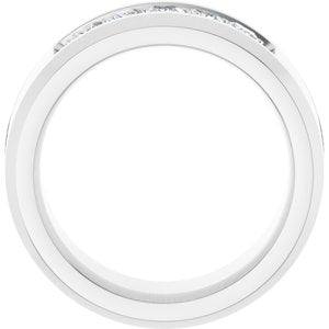 14K White Gold Square 3 X 3 Mm F+ Vs Lab-Grown Diamond Band Size 10