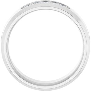 14K White Gold Square 2 X 2 Mm F+ Vs Lab-Grown Diamond Band Size 10