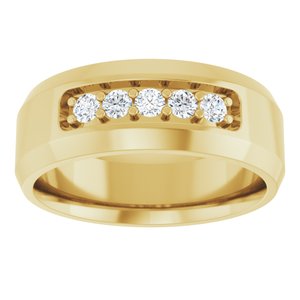 14K Yellow Gold Round 2.5 Mm F+ Vs Lab-Grown Diamond Band Size 10