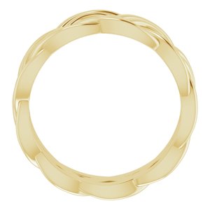 10K Yellow Gold 7.99 Mm Polished Double Woven Design Band Size 7.5