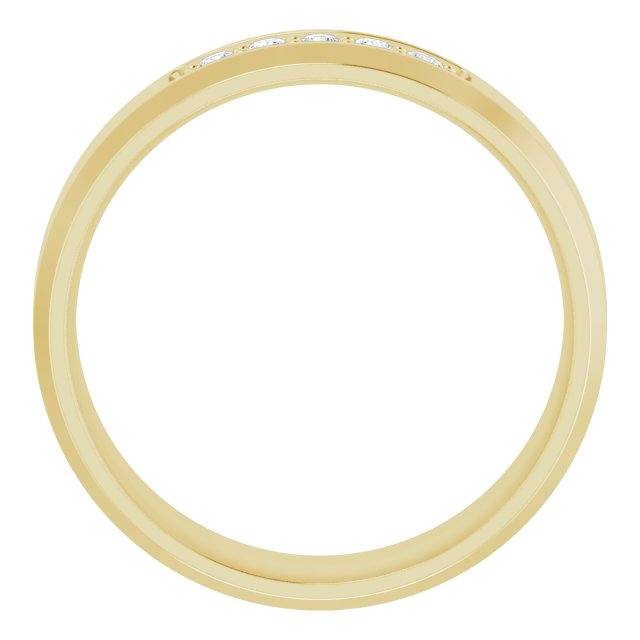 14K Yellow Gold Round 2 Mm Vs, F+ Polished Lab-Grown Diamond Band, Size 10