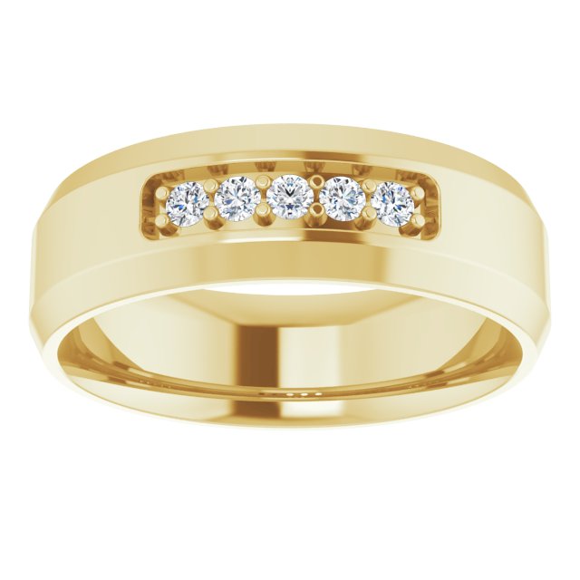 14K Yellow Gold Round 2 Mm Vs, F+ Polished Lab-Grown Diamond Band, Size 10