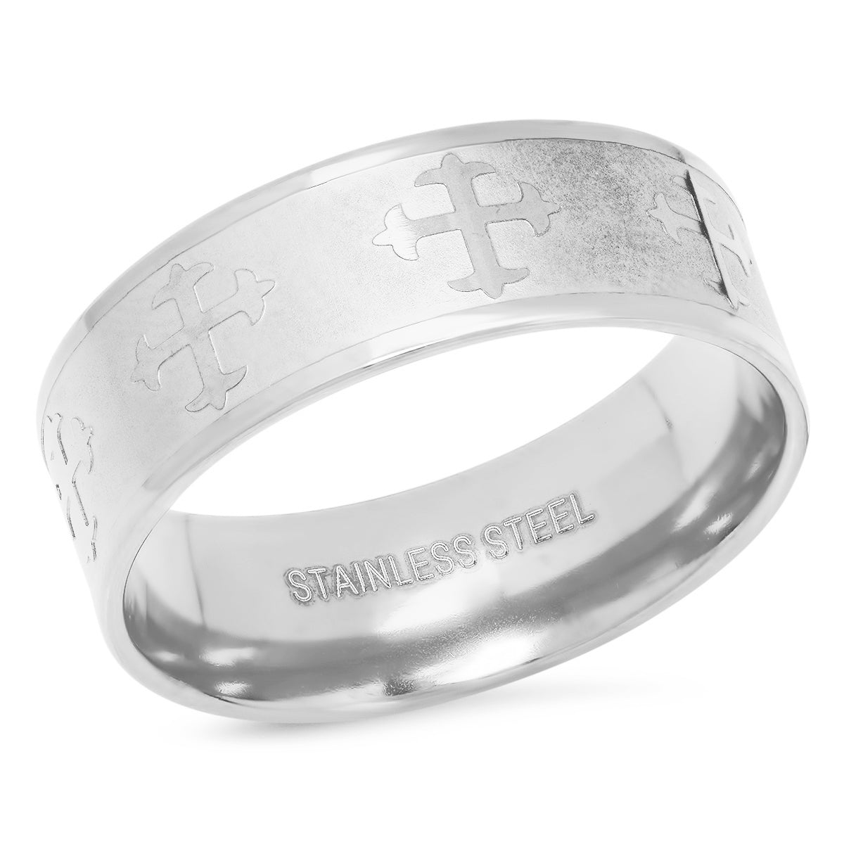 Stainless Steel Mens Cross Religious Bridal Anniversary Wedding Engagement Band Ring