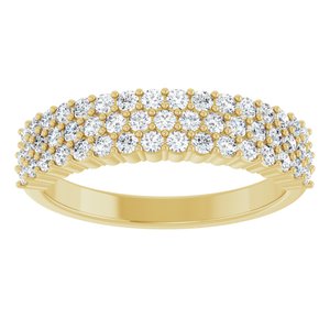 14K Yellow Gold Round 1.5 Mm Polished Lab-Grown Diamond Band Size 7