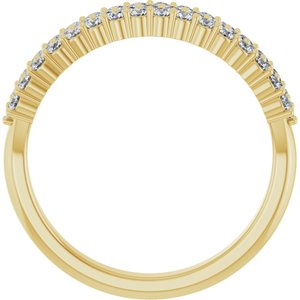 14K Yellow Gold Round 1.5 Mm Polished Lab-Grown Diamond Band Size 7