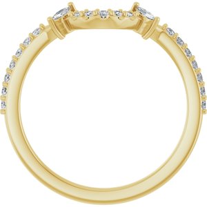 14K Yellow Gold Marquise All Sizes Si2-Si3, G-H :: 1/5 Ctw Polished 1/5 Ctw Natural Diamond Matching Band