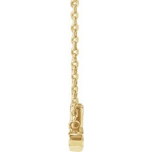 14K Yellow Gold Round 1.5Mm G-H I1 .015 Ct Natural Diamond Mrs. Necklace, Length: 18 In