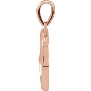 14K Rose Gold Elephant 22.5 X 15.15 Mm Polished Spirit Animal Pendant