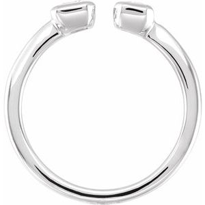 14K White Gold Lab-Grown Diamond Emerald 5 X 3.5 Mm Lab-Grown Diamond Polished 1 Ctw Lab-Grown Diamond 2-Stone Ring Size 7