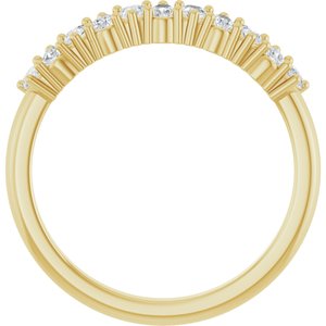 14K Yellow Gold Pear 3 X 2 Mm Polished 1/2 Ctw Lab-Grown Diamond Anniversary Band Size 7