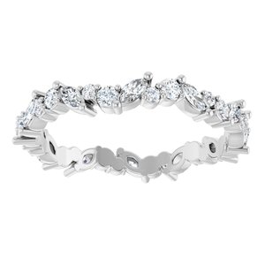 14K White Gold G-H Si2-Si3 3/4 Ctw Natural Diamond Eternity Band Size 7