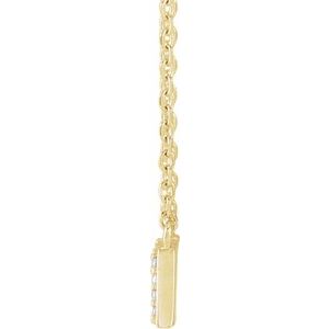 14K Yellow Gold Round G-H I1 1/10 Ctw Natural Diamond Mama Necklace, Length: 18 In