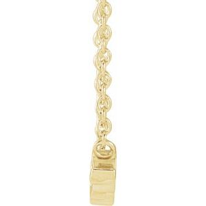 14K Yellow Gold 9.55 X 4.3 Mm 18 In Polished Xo Script Necklace