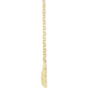 14K Yellow Gold 24.91 X 8.91 Mm 18 In Polished Angel Wings Necklace
