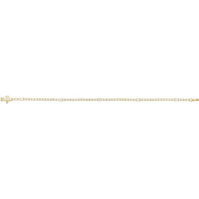 14K Yellow Gold Round 1.7Mm Si1-Si2, G-H 7 In Polished 1 3/4 Ctw Lab-Grown Diamond Line Bracelet