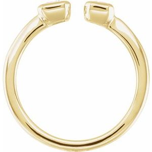 14K Yellow Gold Lab-Grown Diamond Emerald 5 X 3.5 Mm Lab-Grown Diamond Polished 1 Ctw Lab-Grown Diamond 2-Stone Ring Size 7