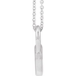 Sterling Silver 15.29 X 10.05 Mm 16-18 In Polished Engravable Lock Necklace