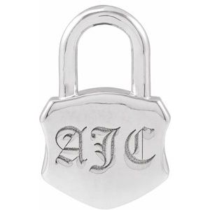Sterling Silver 15.29 X 10.05 Mm Polished Engravable Lock Pendant