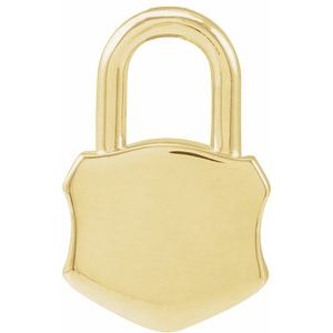 14K Yellow Gold 15.29 X 10.05 Mm Polished Engravable Lock Pendant
