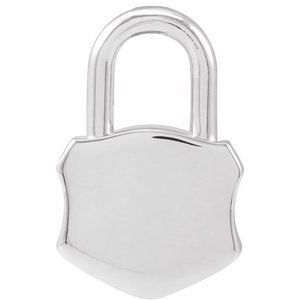 Sterling Silver 15.29 X 10.05 Mm Polished Engravable Lock Pendant