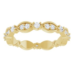 14K Yellow Gold Round 2 Mm G-H Si2-Si3 1/2 Ctw Natural Diamond Eternity Band Size 7