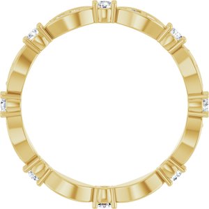 14K Yellow Gold Round 2 Mm G-H Si2-Si3 1/2 Ctw Natural Diamond Eternity Band Size 7