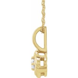 14K Yellow Gold Round 3Mm G-H I1 1/10 Ct Natural Diamond Knot Necklace, Length: 18 In