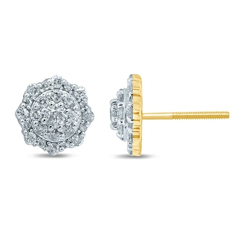 10K Yellow Gold 0.72-0.76 Cttw Diamond Earring