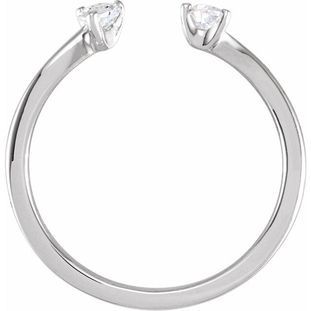 14K Yellow Or White Gold Pear 4 X 3 Mm Polished 1/5 Ctw Lab-Grown Diamond 2-Stone Ring, Size 7
