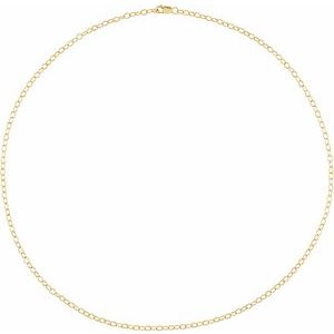 14K Yellow Or White Or Rose Gold Or Sterling Silver Or Gold Filled 2.5 Mm Lobster Clasp Open Cable Chain
