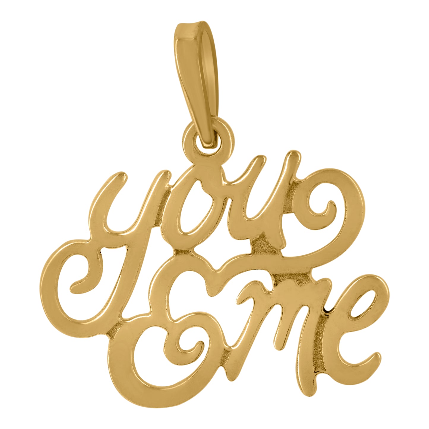 Sterling Silver Unisex Fashion You Love Me Talking Charm Pendant