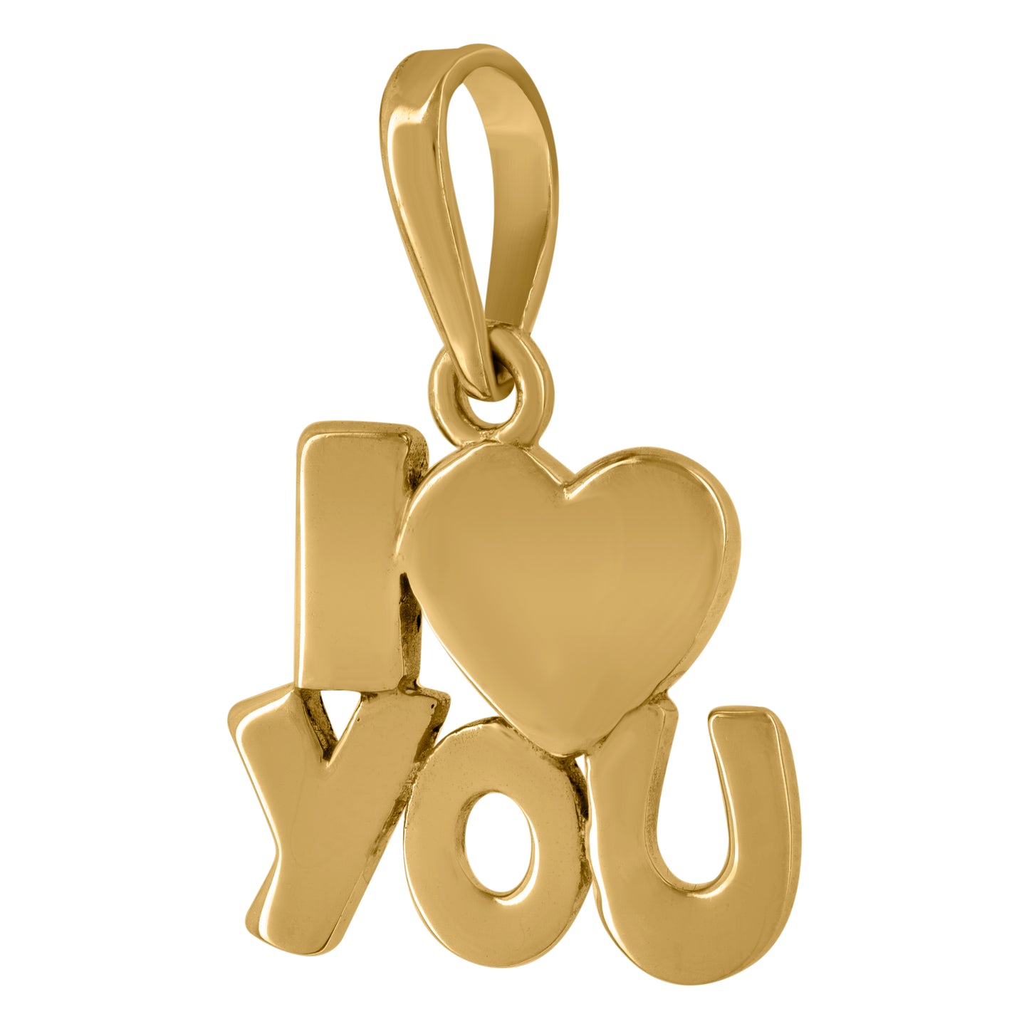 Sterling Silver Unisex I Love You Talking Charm Pendant