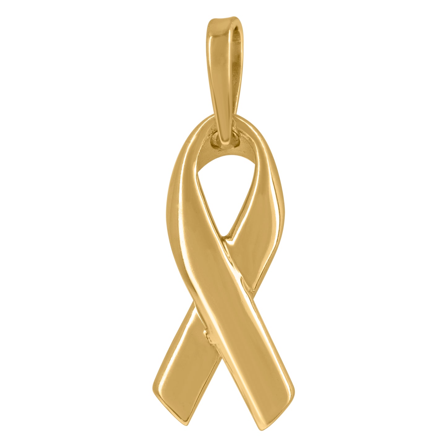 Sterling Silver Womens Symbol Ribbon Charm Pendant