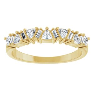 14K Yellow Gold Trillion 2.5 X 2.5 X 2.5 Mm Polished 3/8 Ctw Natural Diamond Anniversary Band Size 7