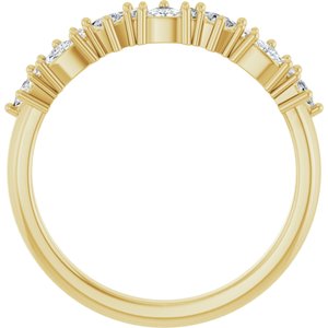 14K Yellow Gold Trillion 2.5 X 2.5 X 2.5 Mm Polished 3/8 Ctw Natural Diamond Anniversary Band Size 7