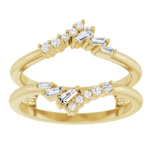 14K Yellow Gold Natural Diamond Natural Diamond Polished 1/5 Ctw Natural Diamond Ring Guard Size 7