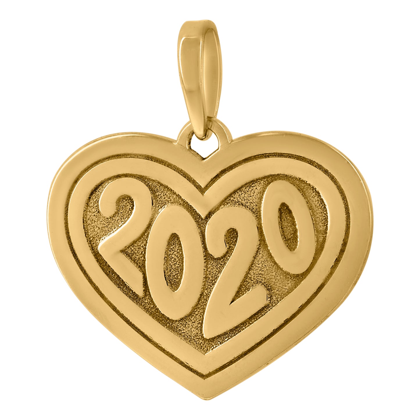 Sterling Silver Womens Year 2020 Heart Charm Pendant