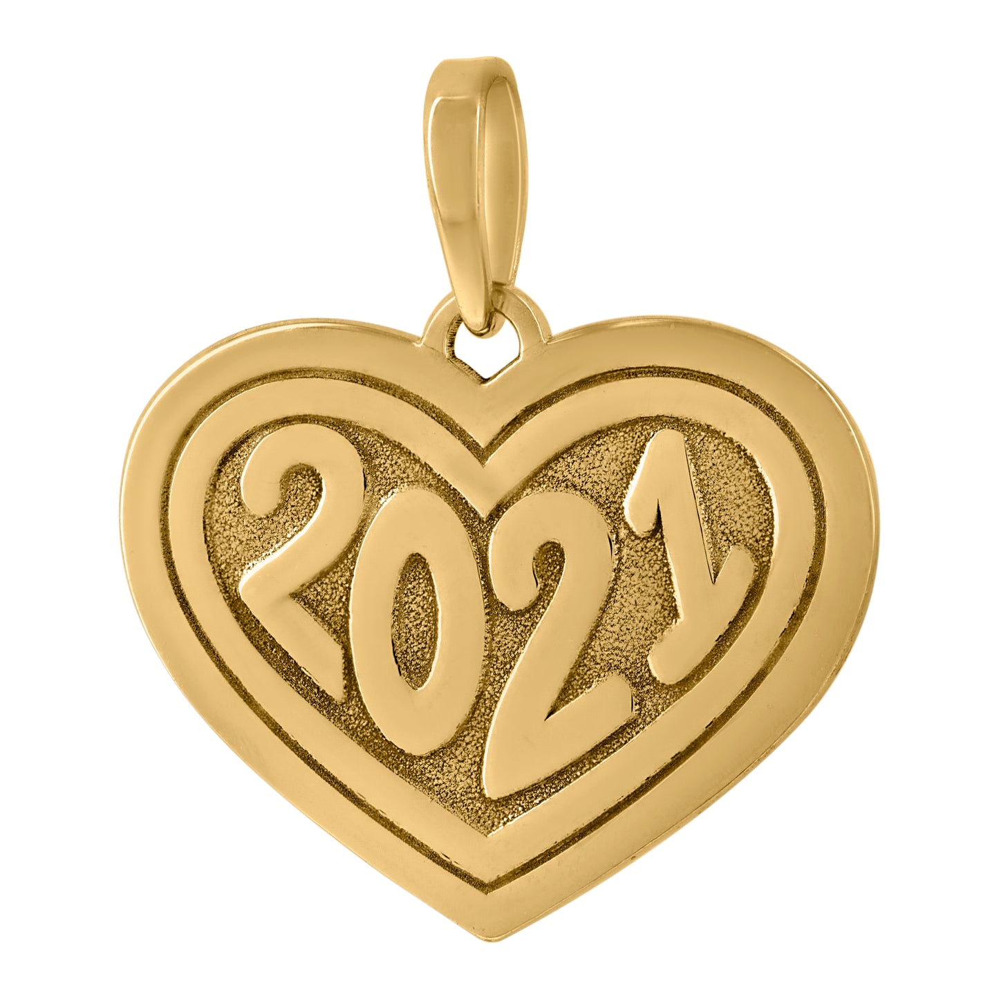 Sterling Silver Womens Year 2021 Heart Charm Pendant