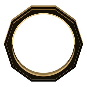 10K Yellow Gold 6 Mm Polished Geometric Stepped Edge Band Size 9