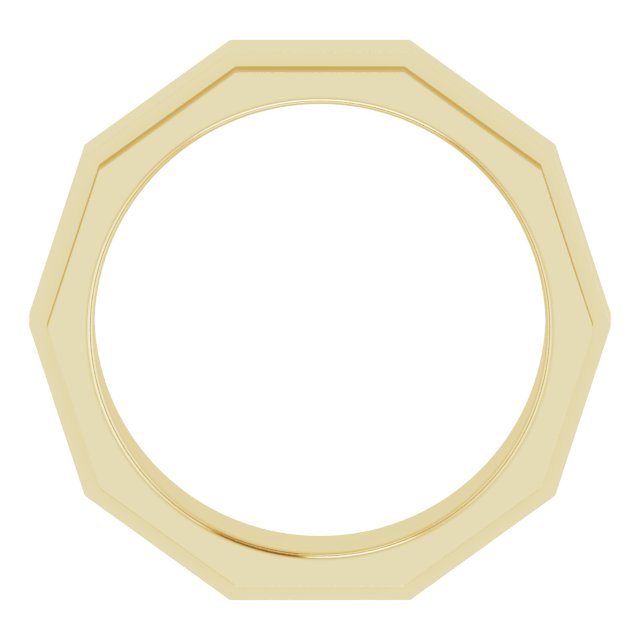 14K Or 10K Yellow Or Rose Gold 6 Mm Polished Geometric Stepped Edge Half Round Band