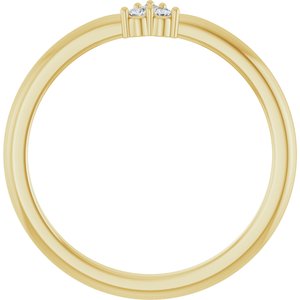 14K Yellow Gold Round 1.5 Mm .04 Ctw Natural Diamond Stackable Cluster Ring Size 7