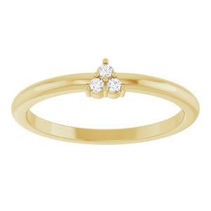 14K Yellow Gold Round 1.5 Mm .04 Ctw Natural Diamond Stackable Cluster Ring Size 7