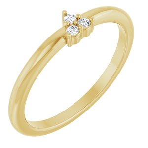 14K Yellow Gold Round 1.5 Mm .04 Ctw Natural Diamond Stackable Cluster Ring Size 7