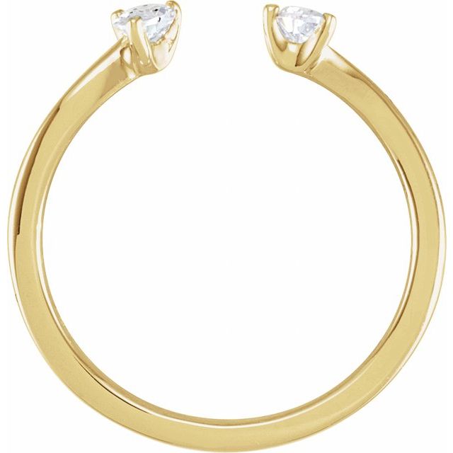 14K Yellow Or White Gold Pear 4 X 3 Mm Polished 1/5 Ctw Lab-Grown Diamond 2-Stone Ring, Size 7