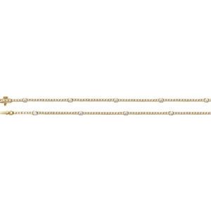 14K Yellow Gold Round 3.1Mm G-H Si1-Si2 4 Ctw Lab-Grown Diamond Line Necklace, Length: 16 In