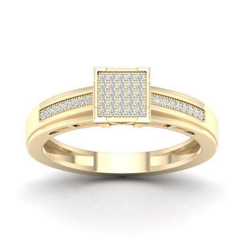 10K Yellow Gold 0.10 Cttw Diamond Ladies Micropave Ring