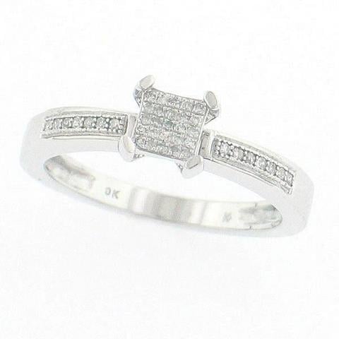 10K White Gold 0.12 Cttw Diamond Ladies Micropave Rings