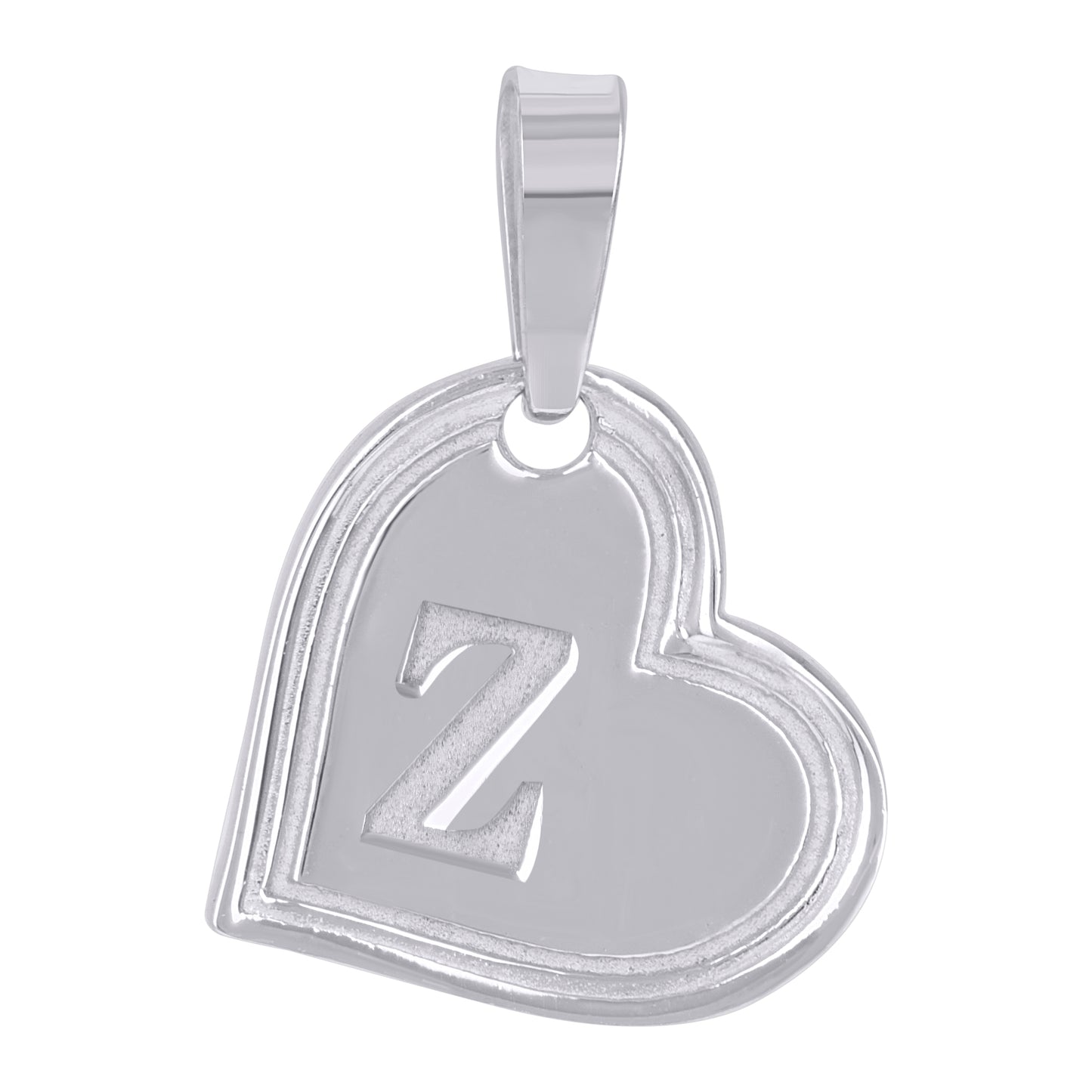 Sterling Silver Womens Love Heart Initial Alphabet Charm Pendant