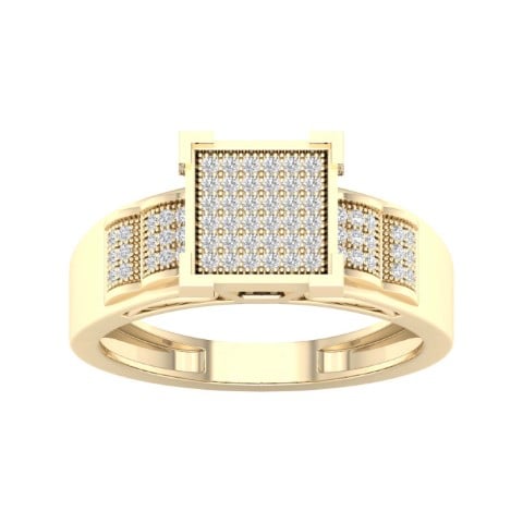 10K Yellow Gold 0.20 Cttw Diamond Ladies Micropave Rings